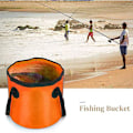 Miniatyrbild 4 av 5: Fällbar Campinghink Bärbar Vattenförvaring Fällbar Fotbad Tvätthög för Resor Vandring Fiske Båtliv (Orange 10L)