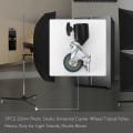 Miniatyrbilde 3 av 5: 3PCS Serie 22Mm Fotostudio Universal Caster Wheel Tripod Trinse Hjul Tungt for Lysstativer / Studio Bom