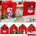 Miniatyrbild 1 av 5: Julstolsöverdrag, 4-pack Tomte Stolsöverdrag Julstolshatt för Juldekoration Middagsfest - Julstolshatt (Julstol
