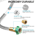 Miniatyrbillede 2 af 5: Have Slange 25 Fod Metal Slange med Messingdyse, Holdbare Fittings, Punkteringsresistent, Nem at Bruge og Opbevare