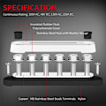 Miniatyrbillede 5 af 5: 2X 12V 6X5/16 Tommer (M8) Samleskinne Terminalbolte Strømfordelingsblok Volt med Batteridæksel V-48 til Bil