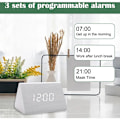 Miniatyrbild 3 av 5: Digital väckarklocka, LED-digital väckarklocka, Digitalt bordsklocka med 3 alarm, USB-laddningsbar, Justerbar ljusstyrka och volym