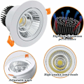 Miniatyrbillede 5 af 5: 6 stk. LED indbyggede spotlights, COB indbyggede loftslampe, AC 220-240V, kølig hvid 6000K, justerbar vinkel 30°, IP44, udskæring 70-80mm, til stue R