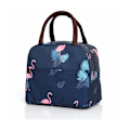 Miniatyrbillede 1 af 5: Navy Flamingo Cool Bento Taske Bento Taske Bærbar Isoleret Frokostpose Cool Frokostpose Picnic Tote Taske Isoleret Pungpose Vandtæt Lærred Damer, Sol