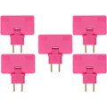 Miniatyrbillede 1 af 5: 5 stk Trådløs EU-stikadapter 180 Graders Forlængelse 1 til 3 EU-stikadapter 110-250V Roserød