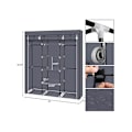 Miniatyrbillede 4 af 5: 69\" Bærbar Tøjskab Ikke-vævet stof Dobbeltstang Garderobe Opbevaringsarrangør Grå - Modular RWDressing