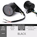Miniatyrbillede 3 af 5: Universal 12V motorcykeltachometer speedometermåler med LED-baggrundsbelysning natlys instrumentaccessoirer