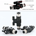 Miniatyrbillede 3 af 5: 3 stk. 4mm Pneumatiske Fittings Push Quick Connector Manuel Push Valve Forbindelse Pneumatisk Lige Connector til Forbindelse af Polyethylen Nylon og PU