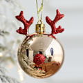 Miniatyrbilde 4 av 5: 4 stk juledekorasjoner Elgscene Layout-dekorasjoner Juletrepynt Plasttakhengere Hengende ball A