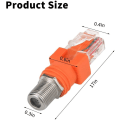 Miniatyrbilde 2 av 5: Koaksial til Ethernet-adapter, 4-pak RF koaksial F til RJ45 hann-konverter for linjetester