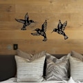 Miniatyrbild 3 av 5: 3 stycken metallväggskonst - Kolibri väggdekor Smidesjärn Kolibri väggdekor Kolibri skulptur Dekoration för kök uteplats balkong sovrum