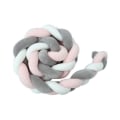Miniatyrbilde 1 av 5: Baby Seng Bumper—1.5M Seng Bumper Slange Pude Fletning Pude Bumper Fløjl Baby Beskyttelse Anti-Kollision Klud Hegn (Hvid+Grå+Pink)