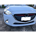 Miniatyrbillede 5 af 5: Bil Front Grill Dæksel Trim Liste til 2 Demio 2015-2017 DJ DL Mazda2 Sedan Hatchback Rød Stil
