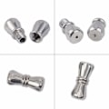 Miniatyrbilde 4 av 5: 10 Sett 1mm Hull Stål Skruelås Kolonne Skruelås Lær Rør Snordender med Lås for Armbånd Smykkefremstilling Funn 11,5x5mm