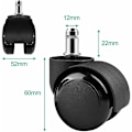 Miniatyrbilde 2 av 5: 5 stk. Kontorstolhjul 11 x 22mm 360° Rotasjon for Gamingstoler, Stille Erstatningshjul Ingen Riper, Svart