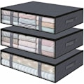 Miniatyrbillede 1 af 5: 3 Pak Tøjopbevaringskasser, Foldbar Dyneopbevaring, Opbevaringsbeholdere Under Sengen til Organisering, Tøj