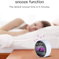 Miniatyrbild 3 av 5: LED Digital Väckarklocka USB Elektrisk Sängbordsklocka med Temperatur Snooze 12/24 Timmar för Sovrum, Vit