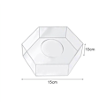 Miniatyrbilde 4 av 5: Akryl Kakeutstillingsbrett Sekskantet Brett DIY Oppladbart Stativ Holder Transparent Dekoreringsverktøy 15X15X10cm