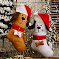 Miniatyrbild 5 av 5: Julstrumpa för hund, julstrumpa, julstrumpa, julstrumpa, julstrumpa, klassiska julstrumpor för juldekorationer (gul)-