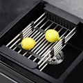 Miniatyrbilde 4 av 5: 3X Justerbar Rustfritt Stål Vask Oppvaskstativ Oppvaskstativ Kjøkkenvask Oppbevaringshylle Oppvaskstativ Fruktopptørker-A 26 x 21,5 x 8 cm