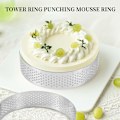 Miniatyrbillede 2 af 5: 6 Pak Rustfrit Stål Kaffe Tamper Ringe, Varmebestandig Perforeret Kage Mousse Ring varme, kagering form, rund kage bageværktøjer