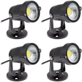 Pikkukuva 1 / 5: 4 kpl COB LED-spotit 5W 220V säädettävät puutarhavalot Ulkovalaistus Puutarha Terassi (kylmä valkoinen)