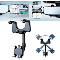 Miniatyrbillede 2 af 5: 360° Bil Bakspejl Telefonholder Justerbar Teleskopisk GPS Navigation