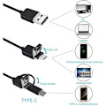 Miniatyrbillede 4 af 5: USB Slange Inspektionskamera, 2.0MP IP67 Vandtæt USB C Endoskop, Type-C Kamera med 8 Justerbare LED Lys til Android, PC