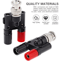 Miniatyrbillede 3 af 5: BNC Han-stik til Dobbelt 4mm Bananstik Adapter Audio Stik Audio Connector 2 stk