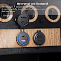 Miniatyrbillede 5 af 5: 4X USB PD Type C & QC 3.0 Biloplader 12V Stikkontakt med Tænd/Sluk-knap