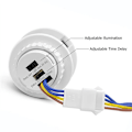 Miniatyrbild 4 av 5: 5X Mini Rörelsesensor Ljusströmbrytare 110-220V PIR Intelligent Detektion Justerbar Tidfördröjning Infraröd Induktionssensor