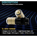 Miniatyrbilde 4 av 5: 2 stk 3757 3157 4157na LED Pære Switchback Hvit Parkering Blinklys