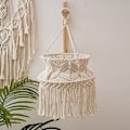 Miniatyrbild 4 av 5: Handgjord Stickad Lampskärm, Taklampa, Bohemisk Makrame Lampskärm Lykta för Vardagsrum Sovrum Dekoration