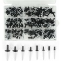Miniatyrbillede 1 af 5: 200 stk. aluminium blindpopnitter, 3,2 x 8 mm, 3,2 x 10 mm, 4 x 10 mm, 4 x 14 mm, 4,8 x 14 mm, 4,8 x 18 mm, 8 størrelser sort popnittesortimentssæt til