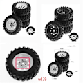 Miniatyrbild 2 av 5: 4 st 1,9 tum metallfälg gummidäck för 1/10 RC Crawler TRX4 SCX10 D90 4103 90046 FR4 FMS NT4-Vit