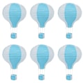 Miniatyrbillede 1 af 5: 6 stk. 12 tommer Papir Varmtluftballon Lanterne Lampskærm Loftlampe Bryllupsdekoration, Blå Striber
