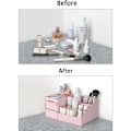 Miniatyrbillede 2 af 5: Skrivebords Kosmetik Opbevaringsboks med Skuffer, Makeup Organiser Skuffer Afdeling Desk Organiser Makeup Organiser til Soveværelse Badeværelse Kontor-DENUOTO