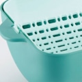 Miniatyrbillede 5 af 5: Køkkensi til vask/si, 2 i 1 multifunktionel stor plastik vaskeskål og si, pladsbesparende (1 stk.)