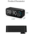 Miniatyrbillede 3 af 5: Bluetooth 5.0 LED Alarm Clock Højttaler, Understøtter FM Radio med TF Kort, USB Soveværelse, LED Tidsskærm