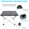 Miniatyrbillede 5 af 5: Letvægts Aluminium Bærbar Campingbord, Nemt at Bære, Perfekt til Camping, Picnic, Køkken, Have, Vandreture (Sort+Blå, 40x34.5x29.5cm)
