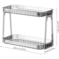 Miniatyrbilde 2 av 5: Kosmetisk oppbevaringshylle dobbelt lag transparent avtakbar moderne sminkebord skrivebordsarrangør transparent farge