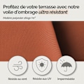 Miniatyrbillede 3 af 4: Vandafvisende og UV-beskyttende rektangulær skyggemarkise 2 x 3 m Terrakotta