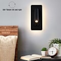 Miniatyrbillede 4 af 5: LED, sengeborde-læselampe, LED væglæselamper, justerbar spotlight 3000K/varmt lys (sort rektangel 2 stk)