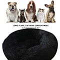Miniatyrbilde 2 av 5: Rund Plussj Kattekurv for Dyr Katter og Små Hunder Katteseng Pute Donut Hundeseng Passer Rede Sofa XH062 (Diameter: 60, Svart)