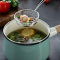 Miniatyrbillede 4 af 5: Rustfrit stål si, skummeske med håndtag til hot pot, dræning af suppe og mad til perler (9 stykker)