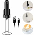 Miniatyrbilde 1 av 5: Elektrisk melkeskummer, Oppladbar USB-C melkeskummer med stålstativ Automatisk melkeskummer Veggmontert stav for kaffe, latte og cappuccino