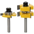 Miniatyrbillede 1 af 4: Tunge-og-furefræser sæt - 8mm skaft, 11/4 tommer bladlængde, T-form