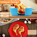 Miniatyrbild 4 av 5: Silikon Air Fryer-gryta, 7,5 tum Air Fryer-korg, Air Fryer-tillbehör, Återanvändbar Air Fryer-foder, för 3QT till 5QT, 3-pack