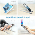 Miniatyrbillede 3 af 5: Bærbar computer stand, foldbar bærbar computer stand til at hæve 6 justerbare vinkler, skridsikker ventileret aluminiumsstand kompatibel med bærbar computer, tablet - Longziming sølv