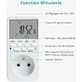 Miniatyrbillede 3 af 5: TM519 programmerbar digitalt display tidsrelæ timer stikkontakt tidskontrolkontakt AC 230V